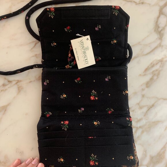 Vera Bradley Petit Point Large Trifold Wallet with Crossbody Strap - NWT - Picture 5 of 6